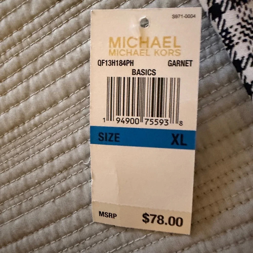 NWT Michael Kors Women's Super Skinny Pull-On Pants Garnet Glen Plaid Size XL